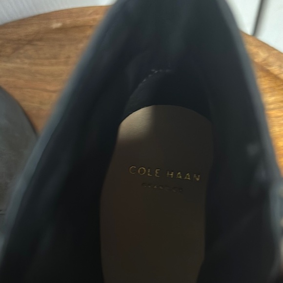 Cole Haan Black Leather Heeled Booties with Cuffed Detail - Picture 2 of 2